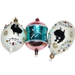 Vintage Christmas Ornaments,Mica Glitter Ornaments